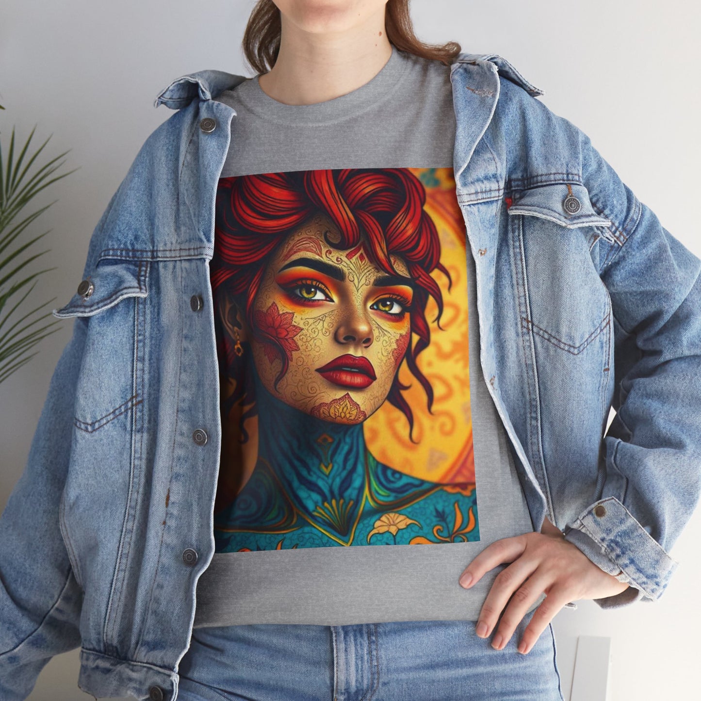 Unisex Heavy Cotton T-Shirt, Aquarius, Zodiac, Sexy Art