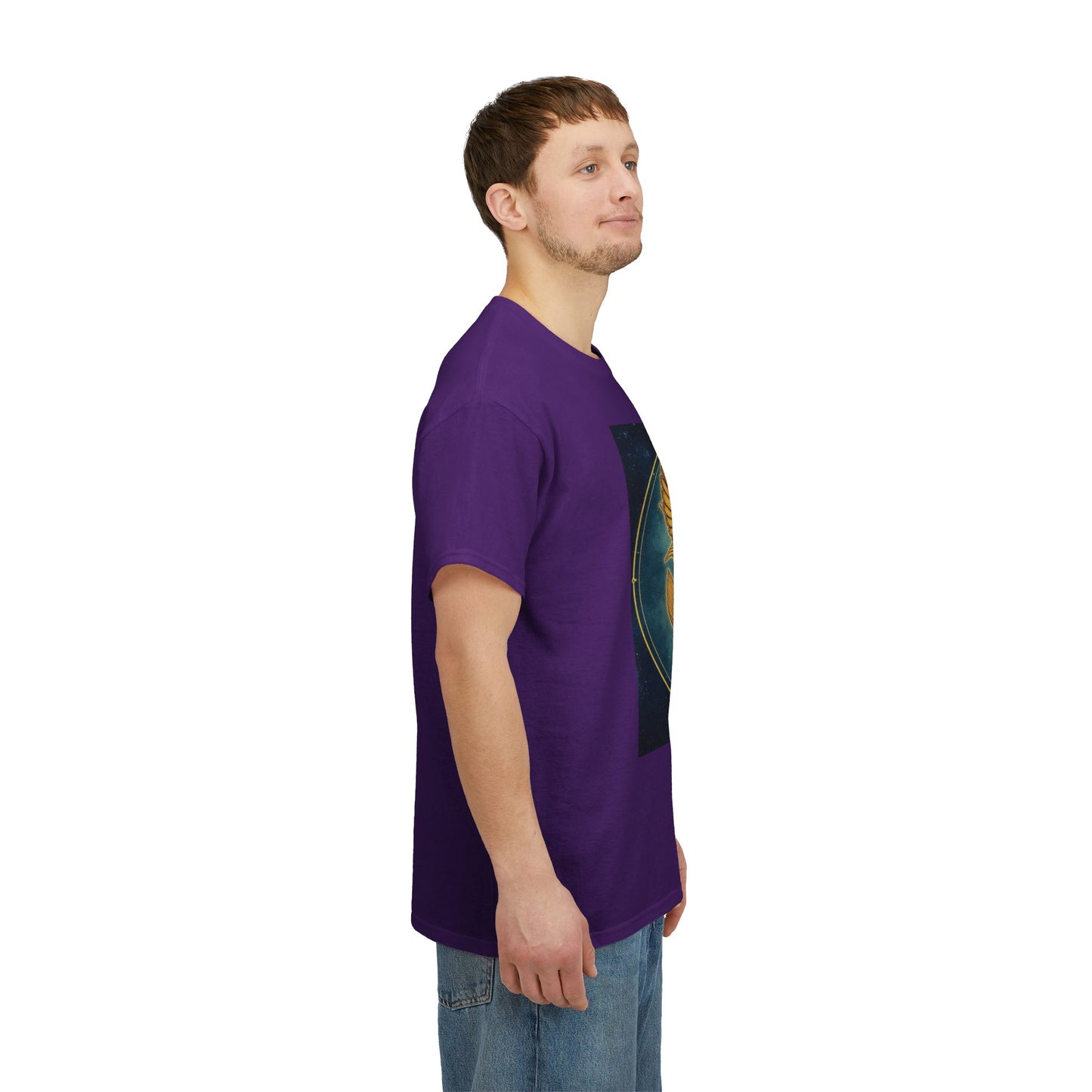 Unisex Heavy Cotton T-Shirt, Pisces King v1, Zodiac Design