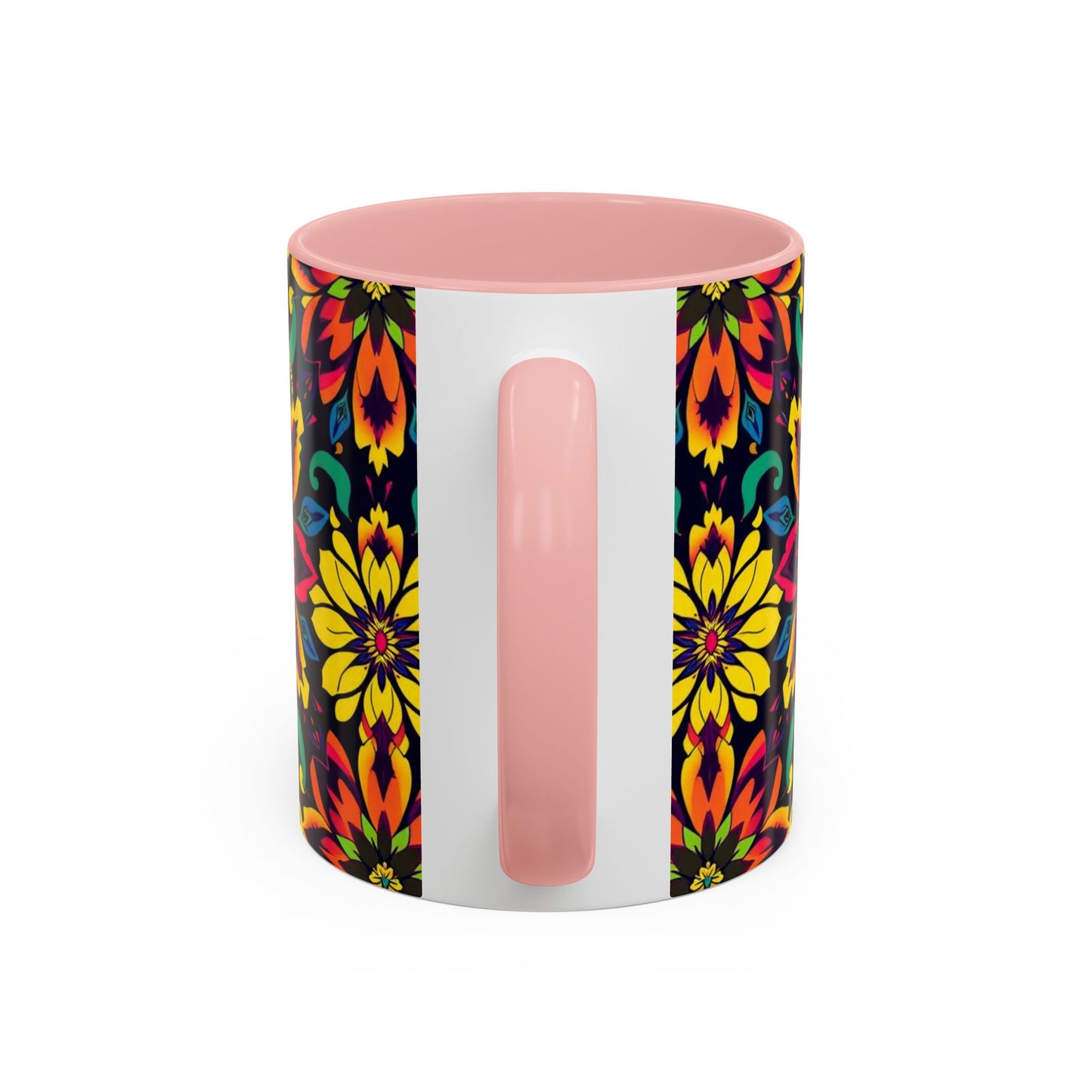Accent Coffee Mug, Capricorn, Zodiac v4, Flower Pattern, (11, 15oz)