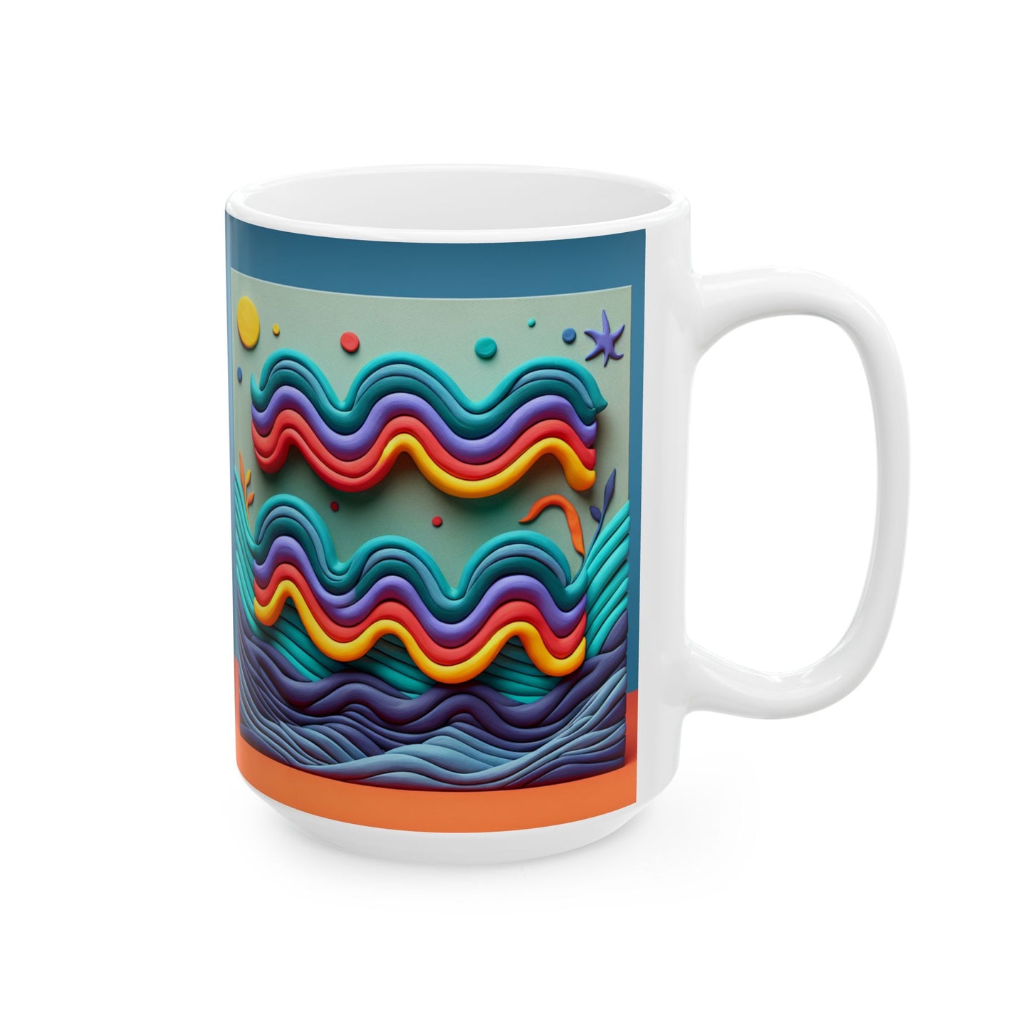 Ceramic Mug, (11oz, 15oz), Ceramic Coffee Mug, Aquarius Water Painting, Zodiac Design