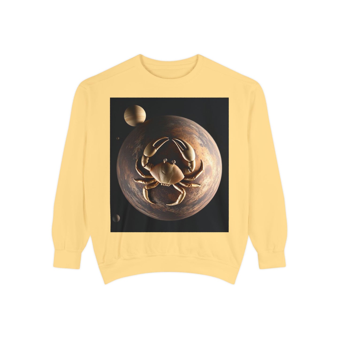 Garment-Dyed Sweatshirt, Unisex, Space Animal Design v1, Cancer