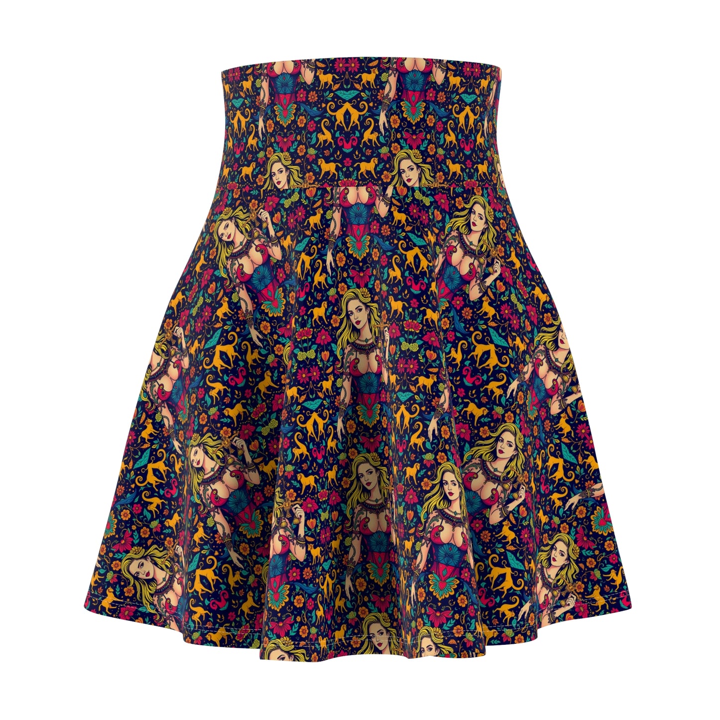 Women's Skater Skirt, (AOP), Libra, Zodiac, Sexy Pattern