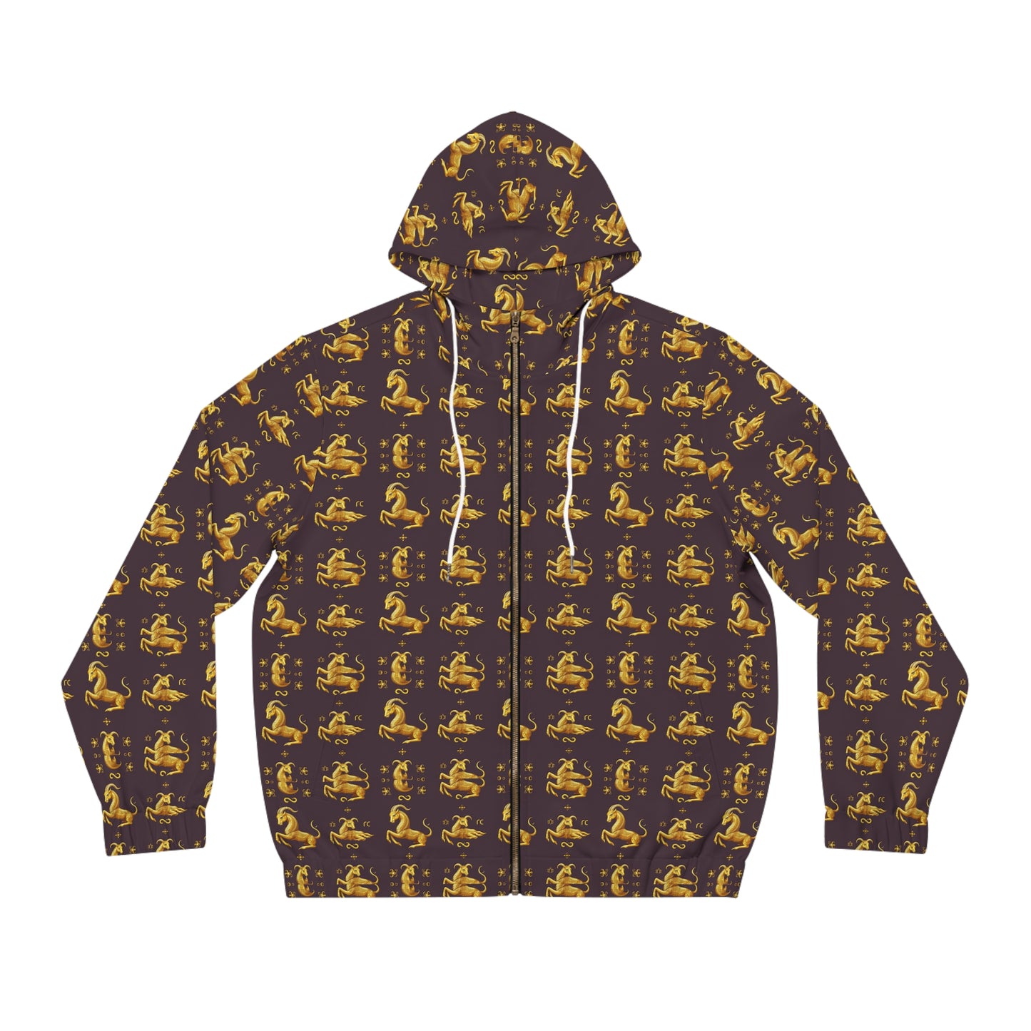 Full-Zip Hoodie (AOP), Capricorn, Zodiac, Pattern