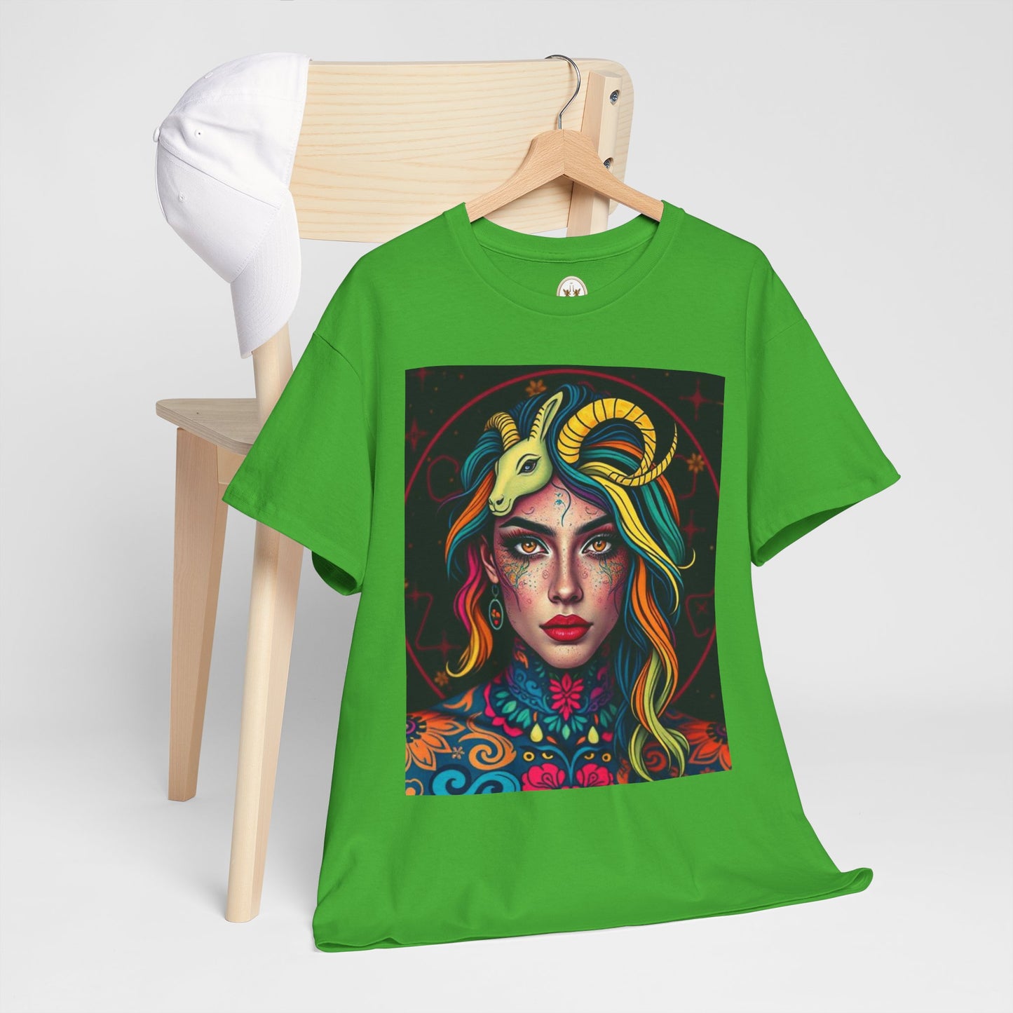 Unisex Heavy Cotton T-Shirt, Capricorn, Zodiac v2, Sexy Art