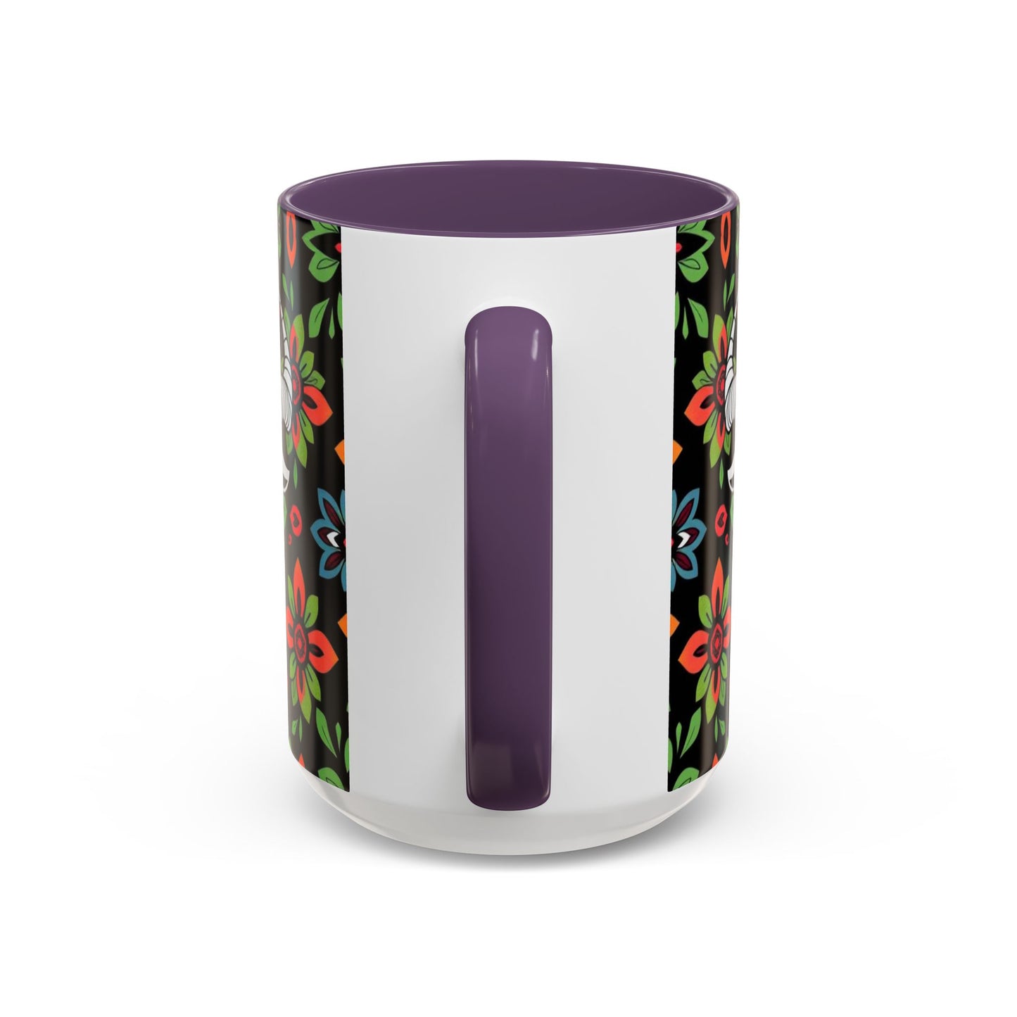 Accent Coffee Mug, Taurus, Zodiac v2. Flower Pattern, (11, 15oz)