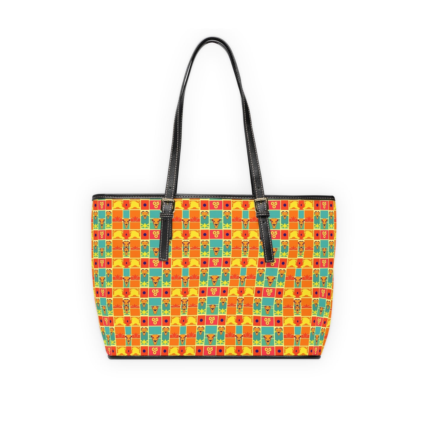 Leather Shoulder Bag, Leo, Zodiac v3, Shapes Pattern