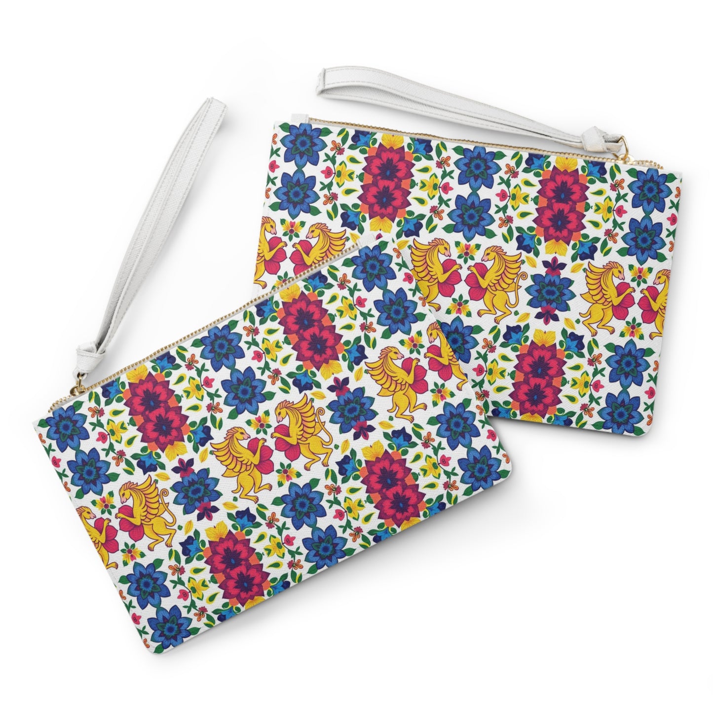 Clutch Bag, Gemini, Zodiac v4, Flower Pattern