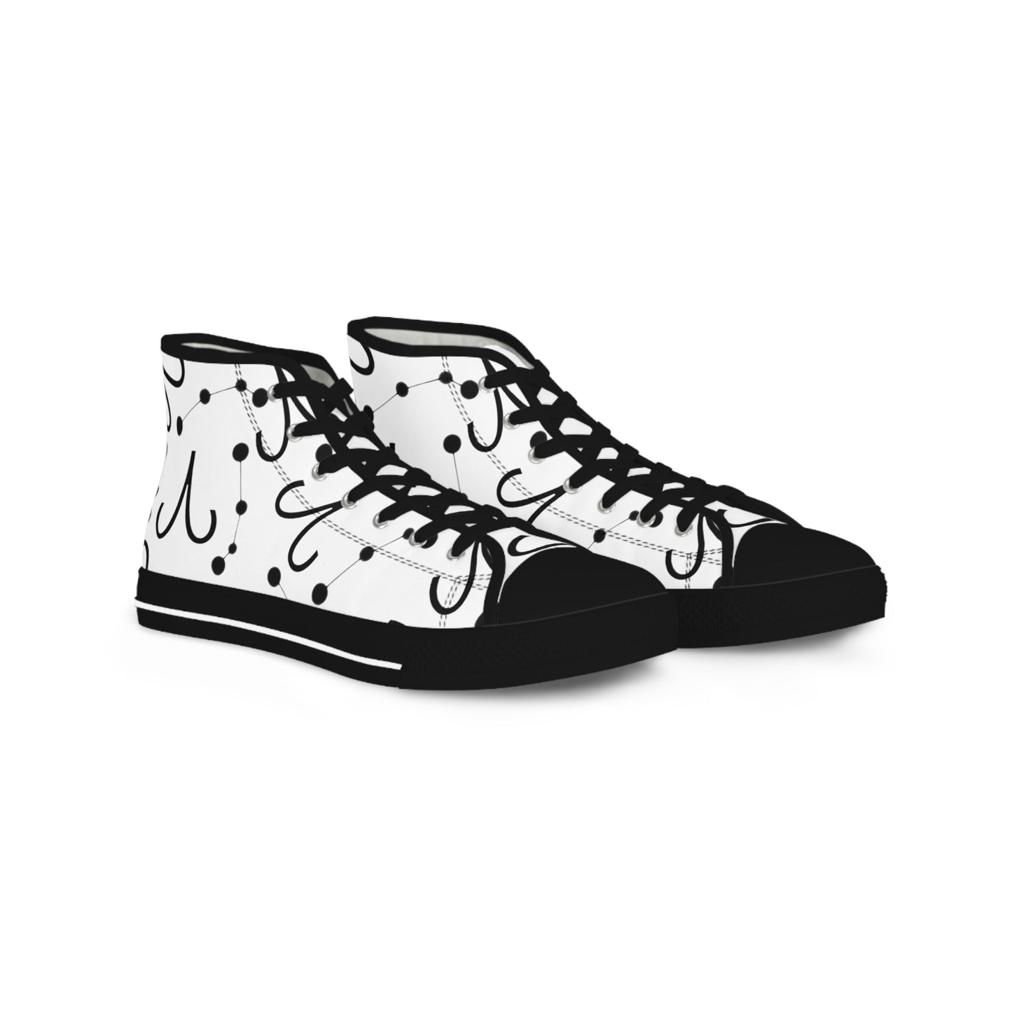 Men's High Top Sneakers, Breathable polyester canvas, Aries Zodiac Design