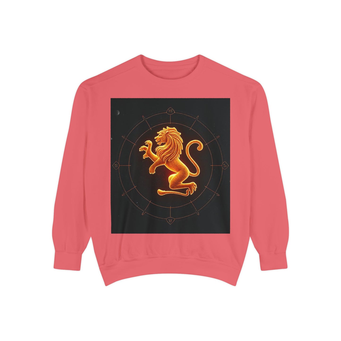 Garment-Dyed Sweatshirt, Unisex, Space Animal Design v1, Leo