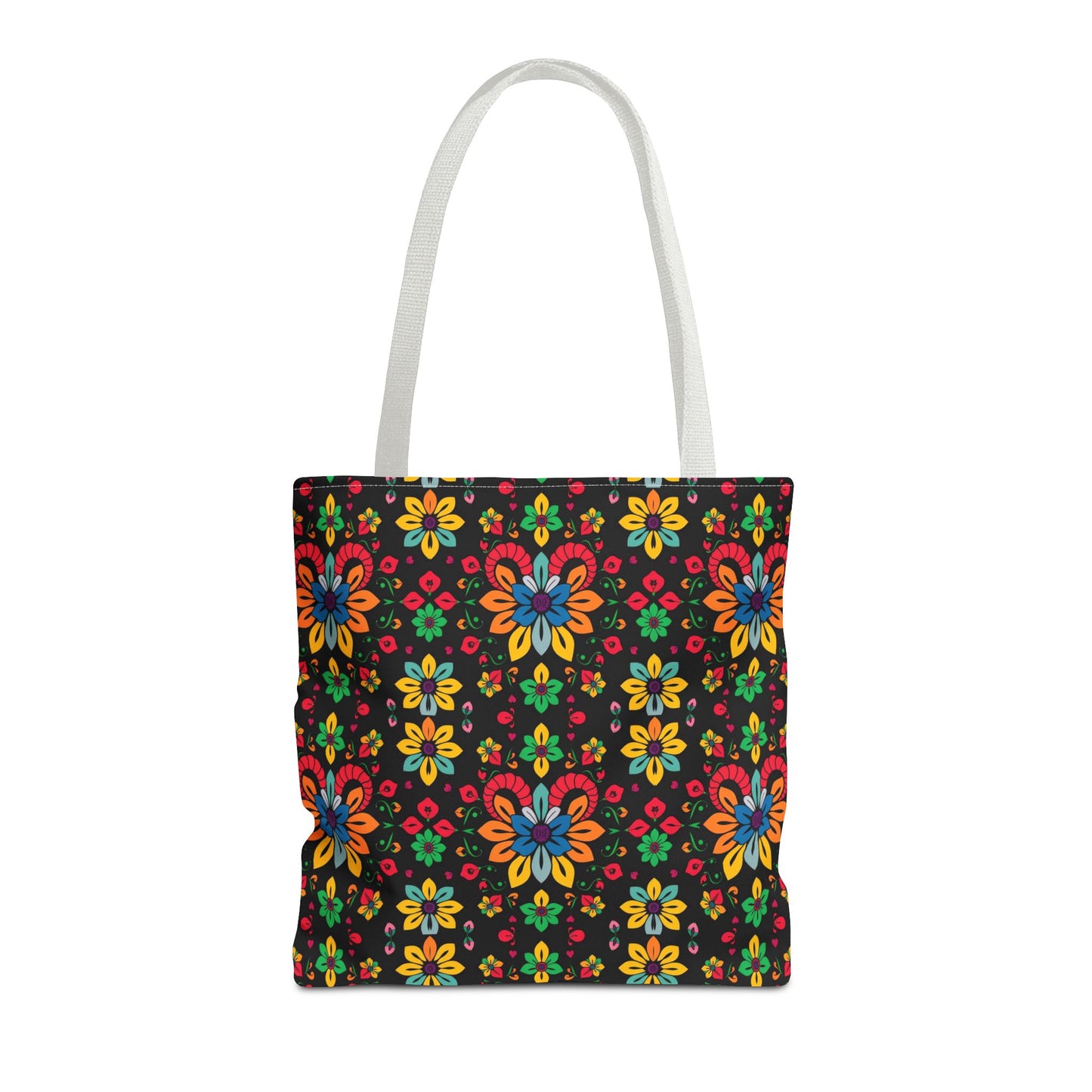 Tote Bag, (AOP), Aries, Zodiac v3, Flower Pattern