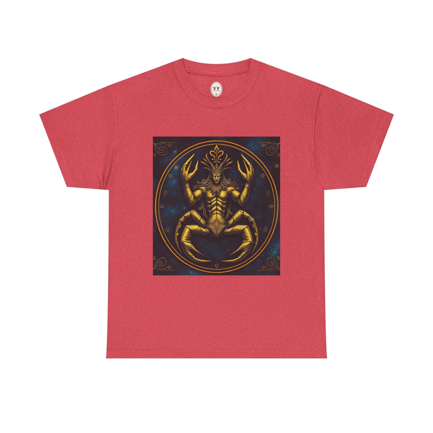Unisex Heavy Cotton T-Shirt, Scorpion King 1v, Cancer Zodiac Design