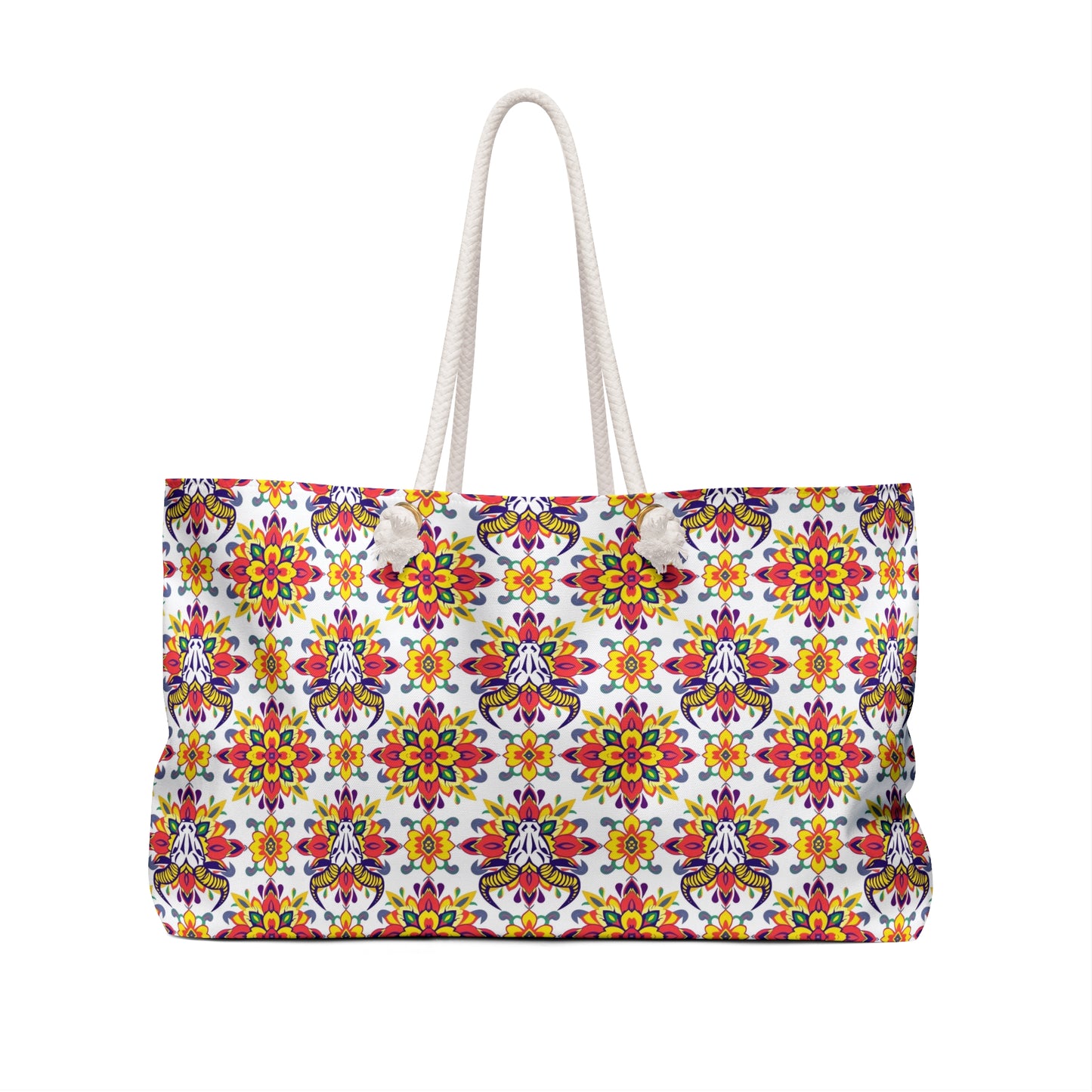 Weekender Bag, Taurus, Zodiac v3, Flower Pattern