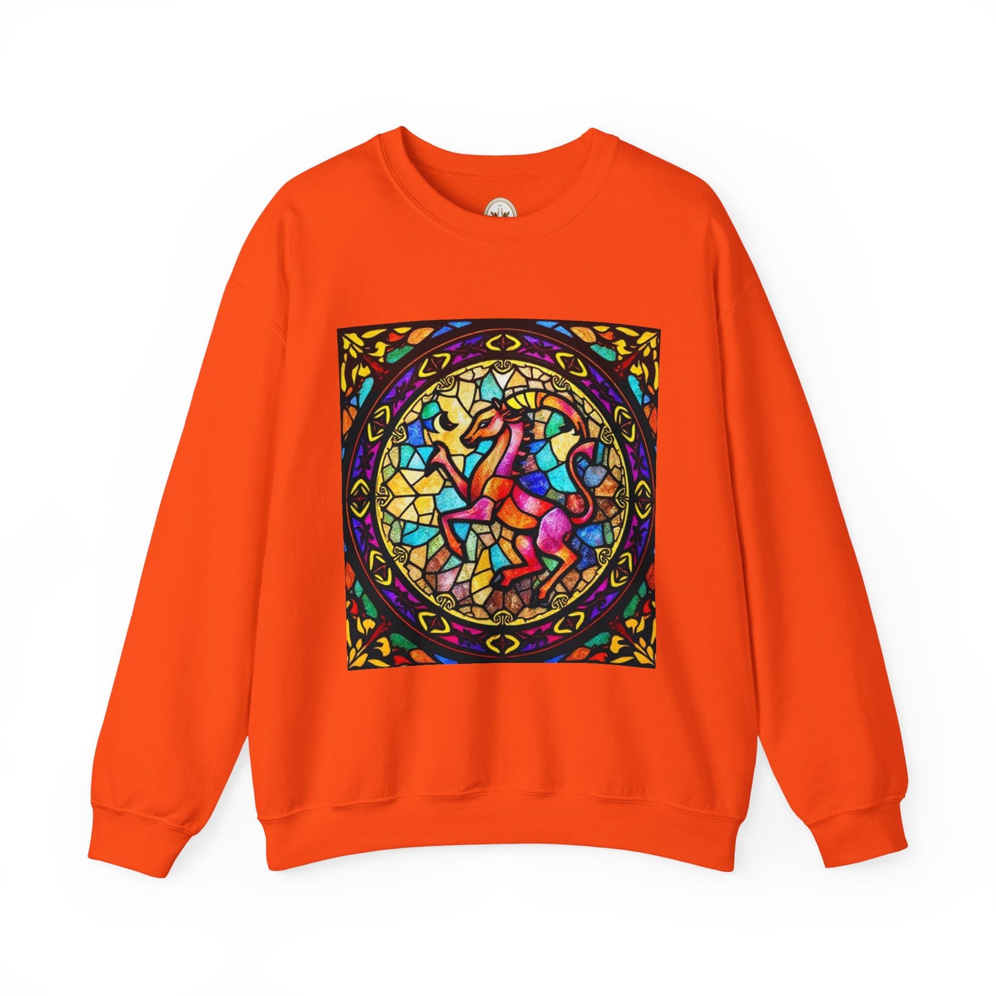 Unisex Heavy Blend™ Crewneck Sweatshirt, Glass, Aries Zodiac Design