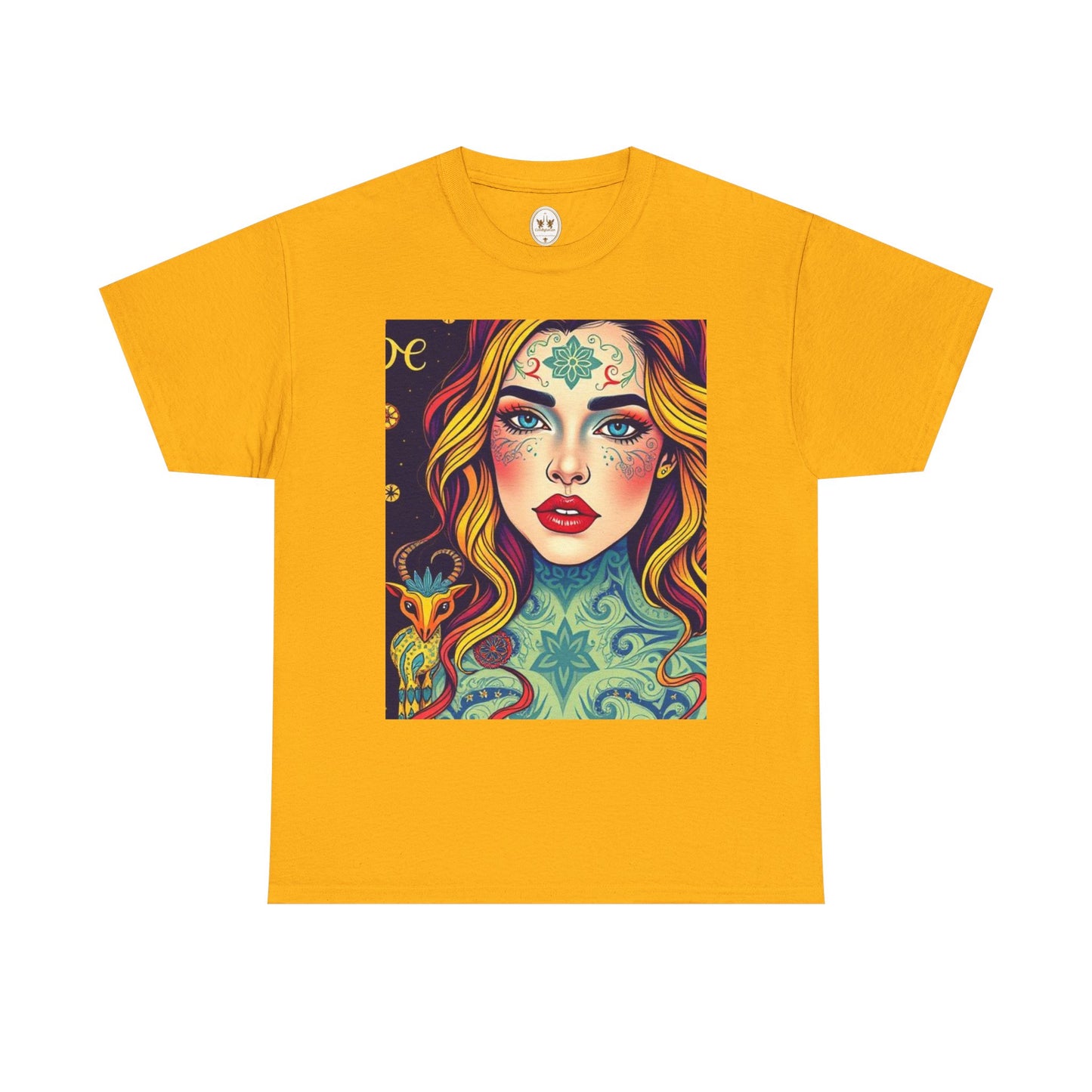 Unisex Heavy Cotton T-Shirt, Aquarius, Zodiac v2, Sexy Art