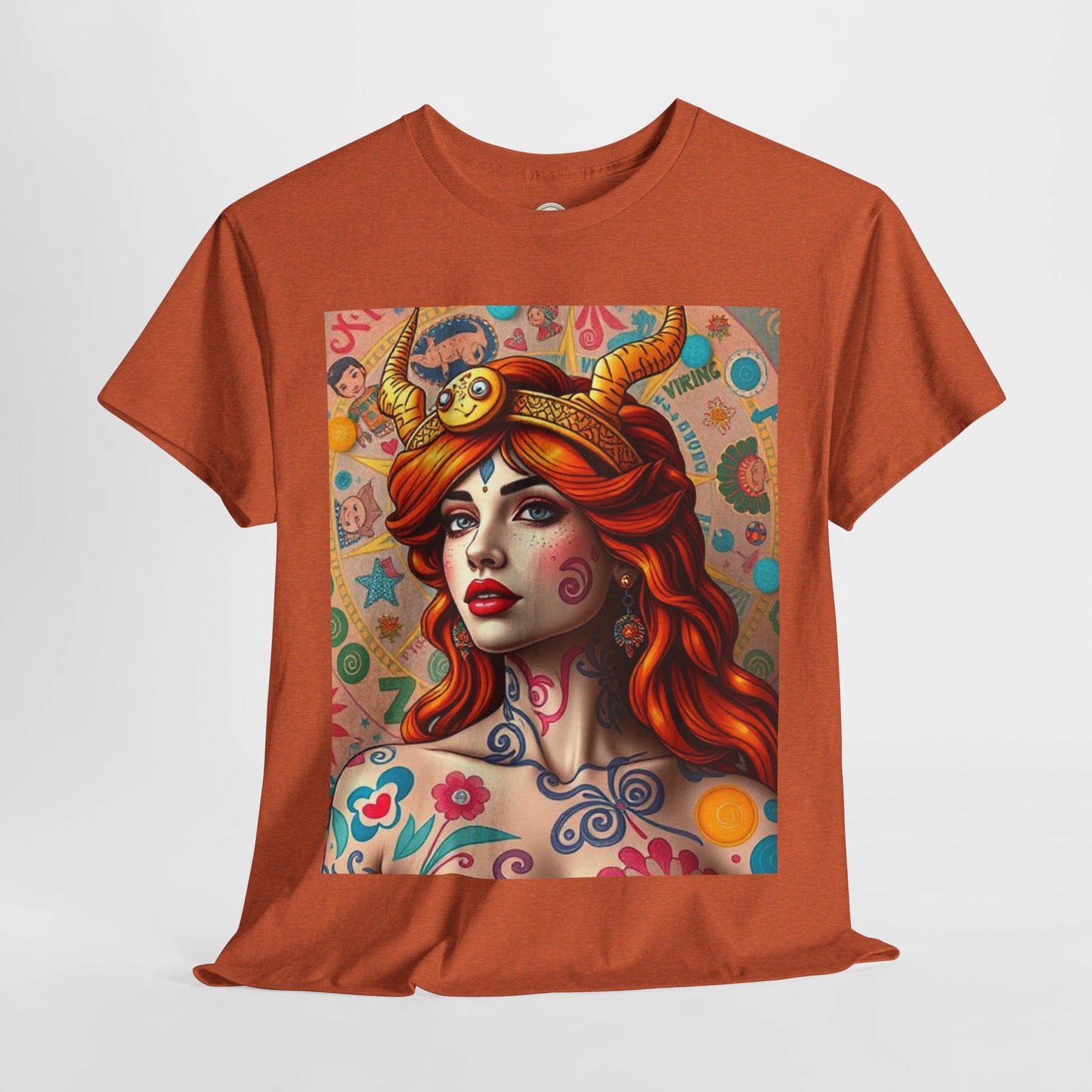 Unisex Heavy Cotton T-Shirt, Virgo, Zodiac v1, Sexy Art