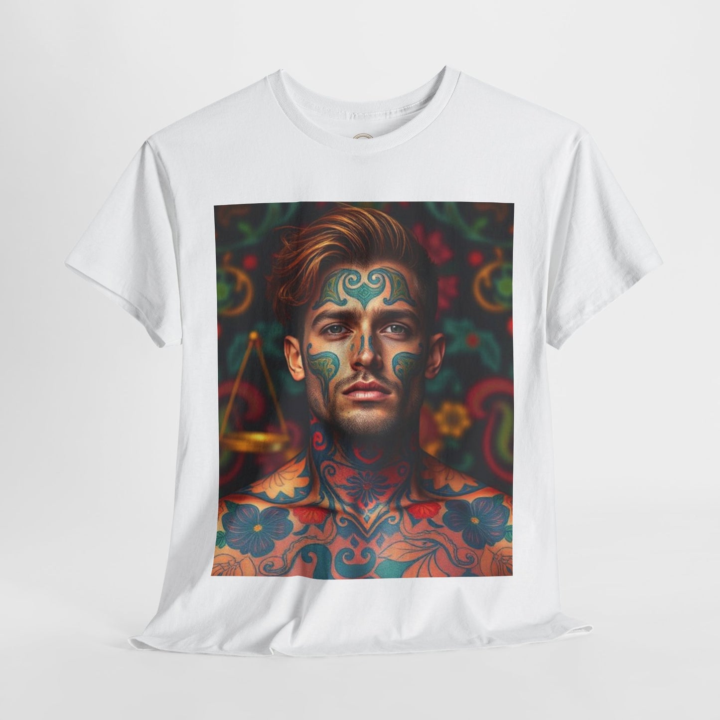 Unisex Heavy Cotton T-Shirt, Libra, Zodiac, Sexy Art