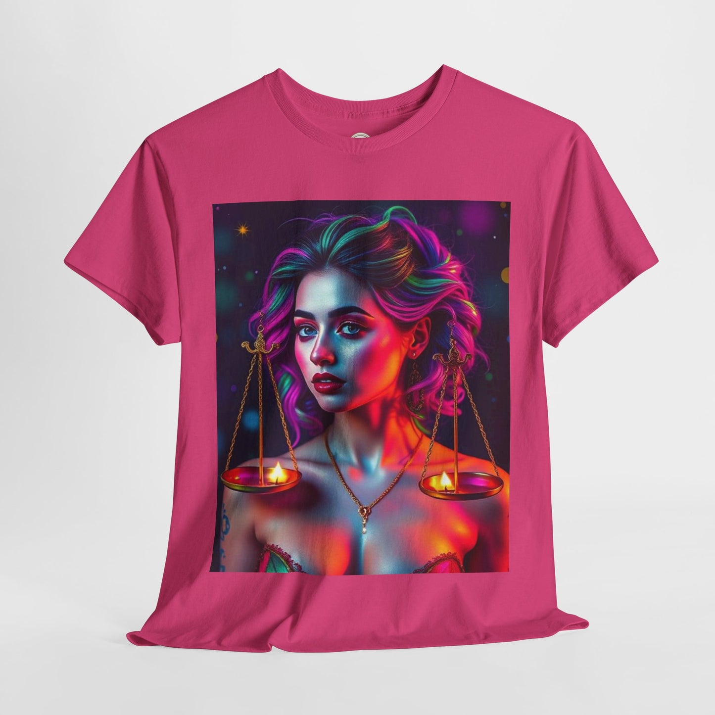 Unisex Heavy Cotton T-Shirt, Libra, Zodiac v3, Sexy Art