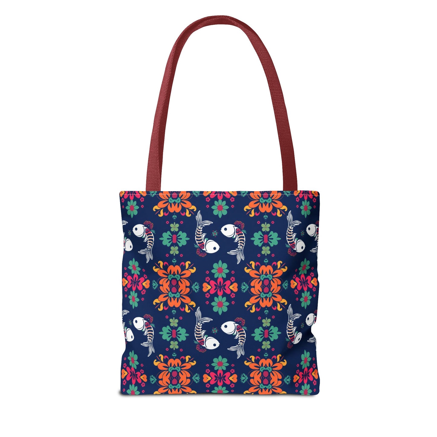 Tote Bag (AOP), Pisces, Zodiac, Flower Pattern