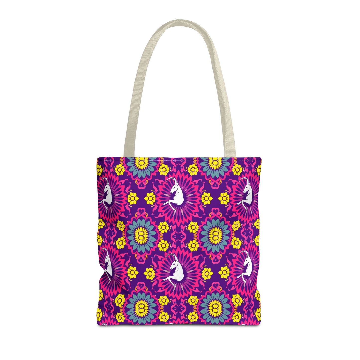 Tote Bag, (AOP), Capricorn, Zodiac v5, Flower Pattern