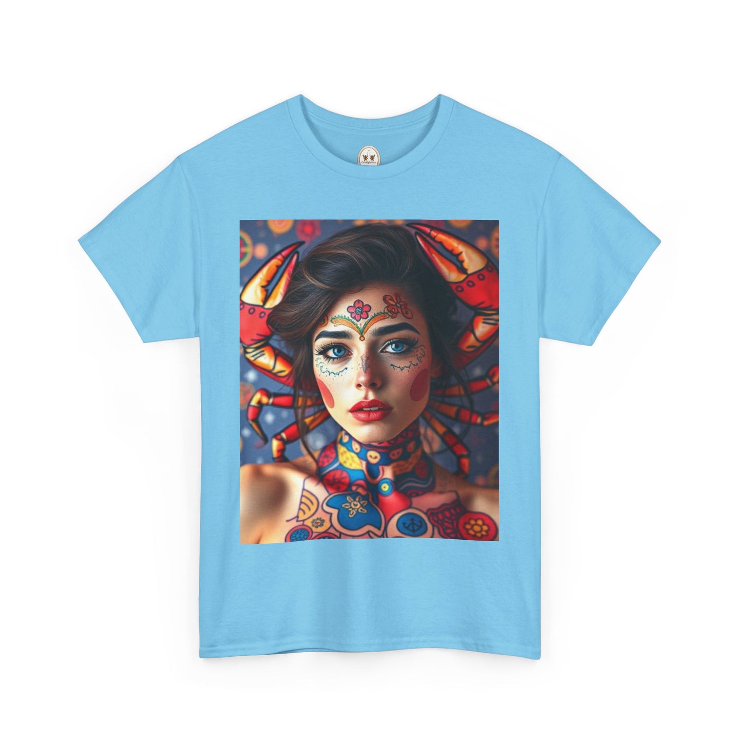 Unisex Heavy Cotton T-Shirt, Cancer, Zodiac v1, Sexy Art