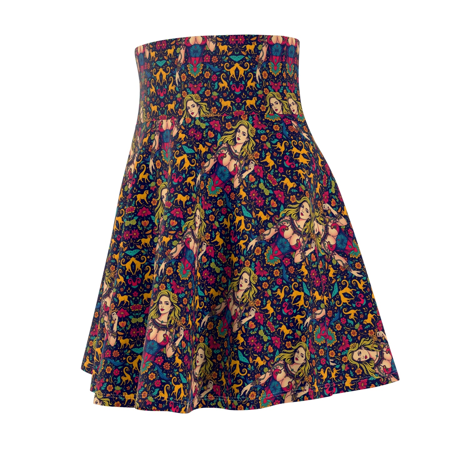 Women's Skater Skirt, (AOP), Libra, Zodiac, Sexy Pattern