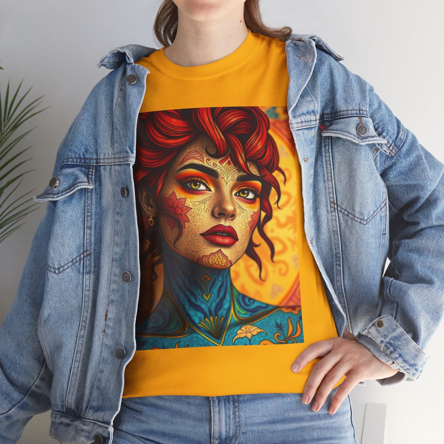 Unisex Heavy Cotton T-Shirt, Aquarius, Zodiac, Sexy Art