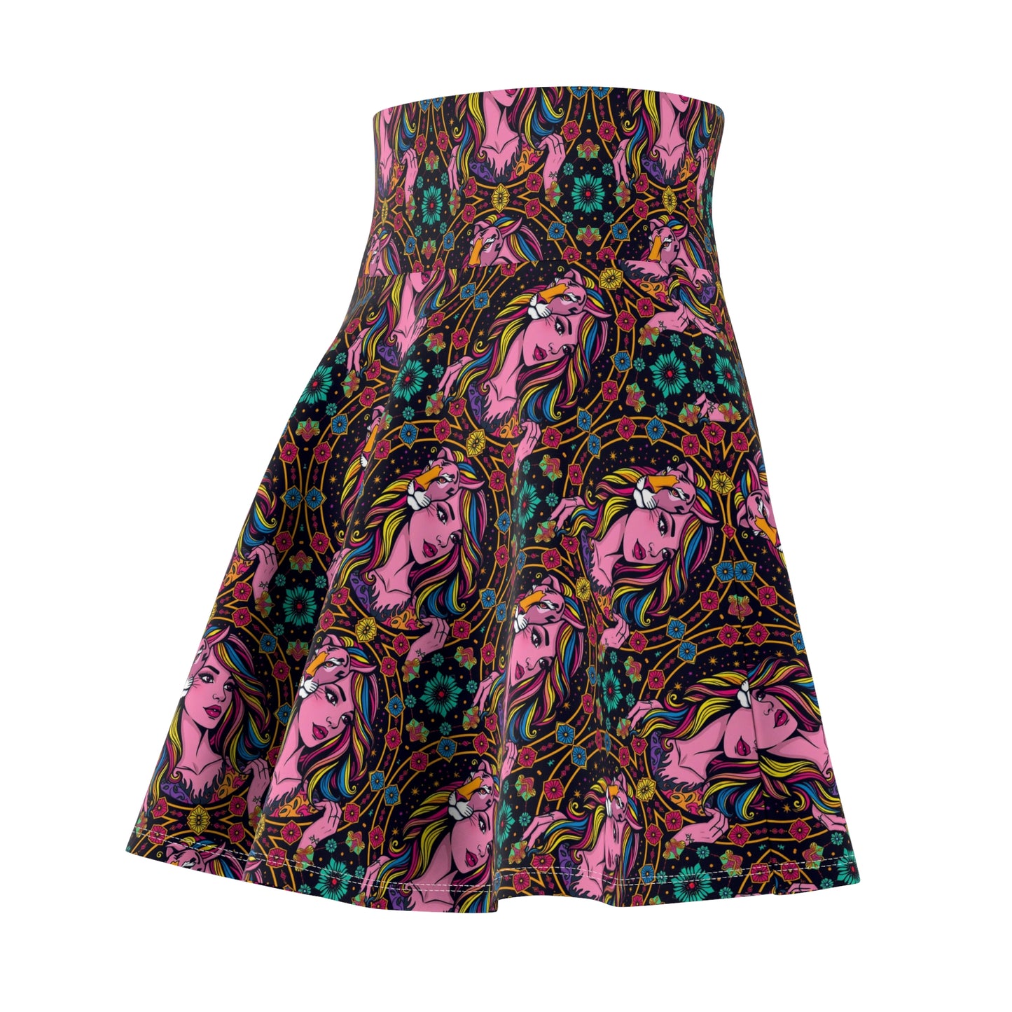 Women's Skater Skirt, (AOP), Leo, Zodiac v3, Sexy Pattern
