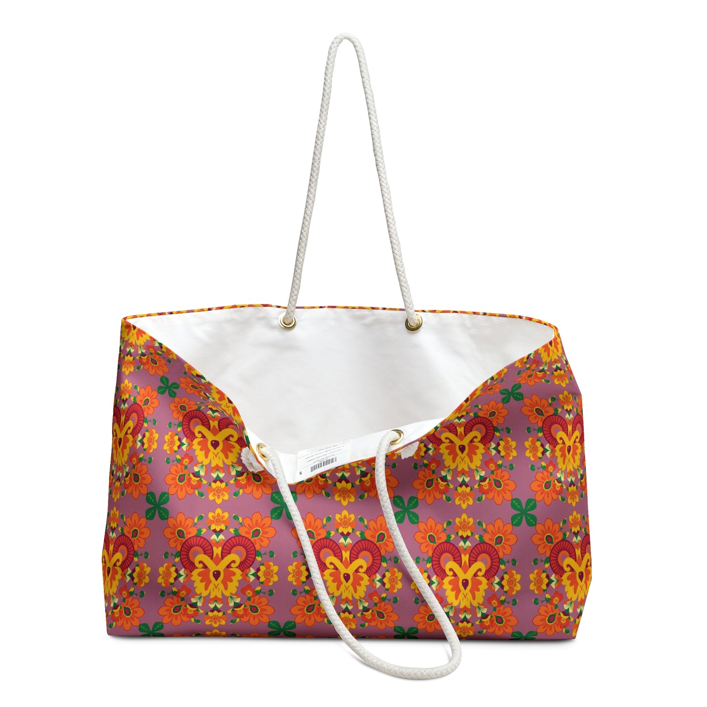 Weekender Bag, Aries, Zodiac v2, Flower Pattern
