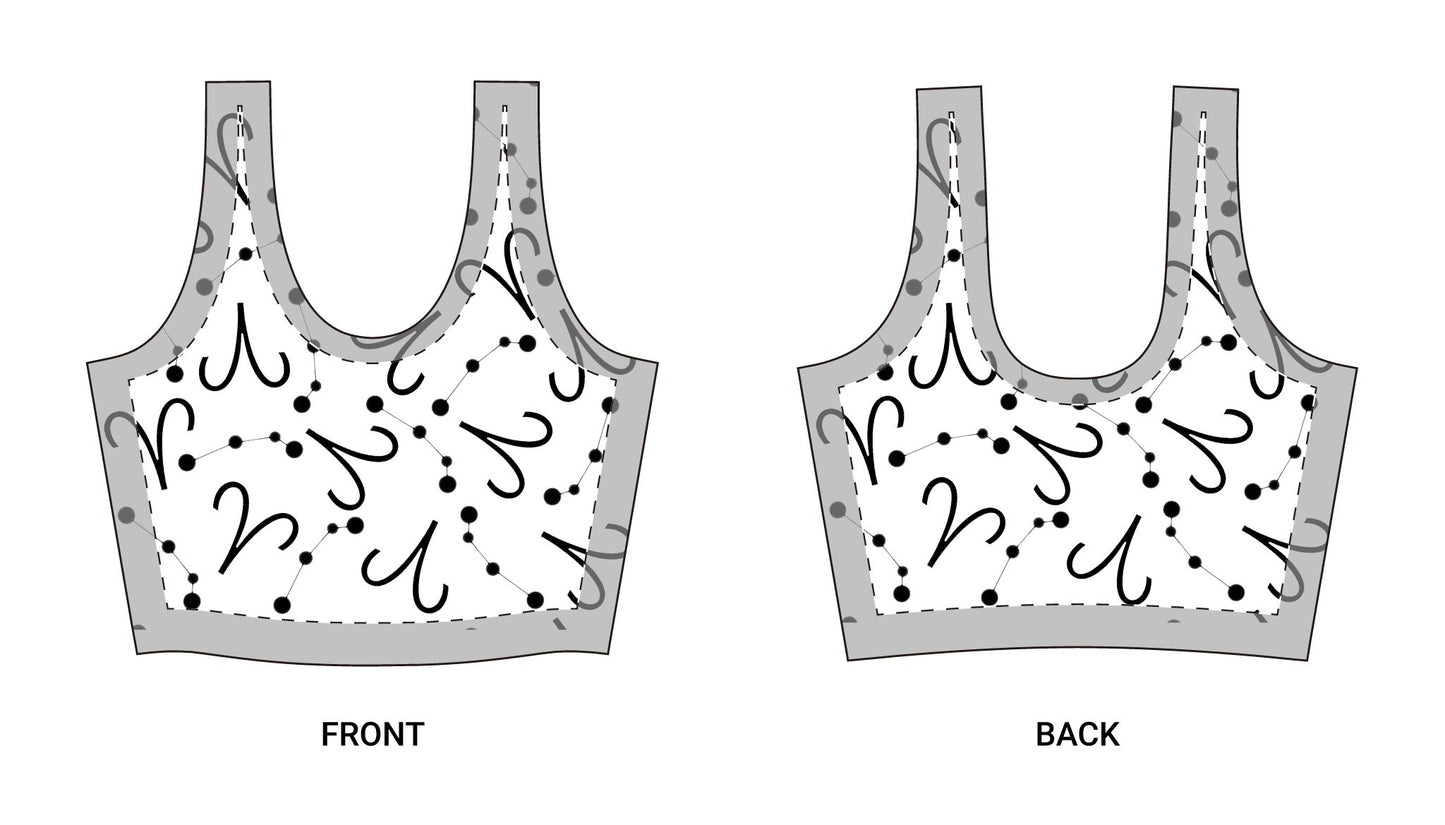 Polyester Sports Bra Aries Zodiac Sign (AOP)