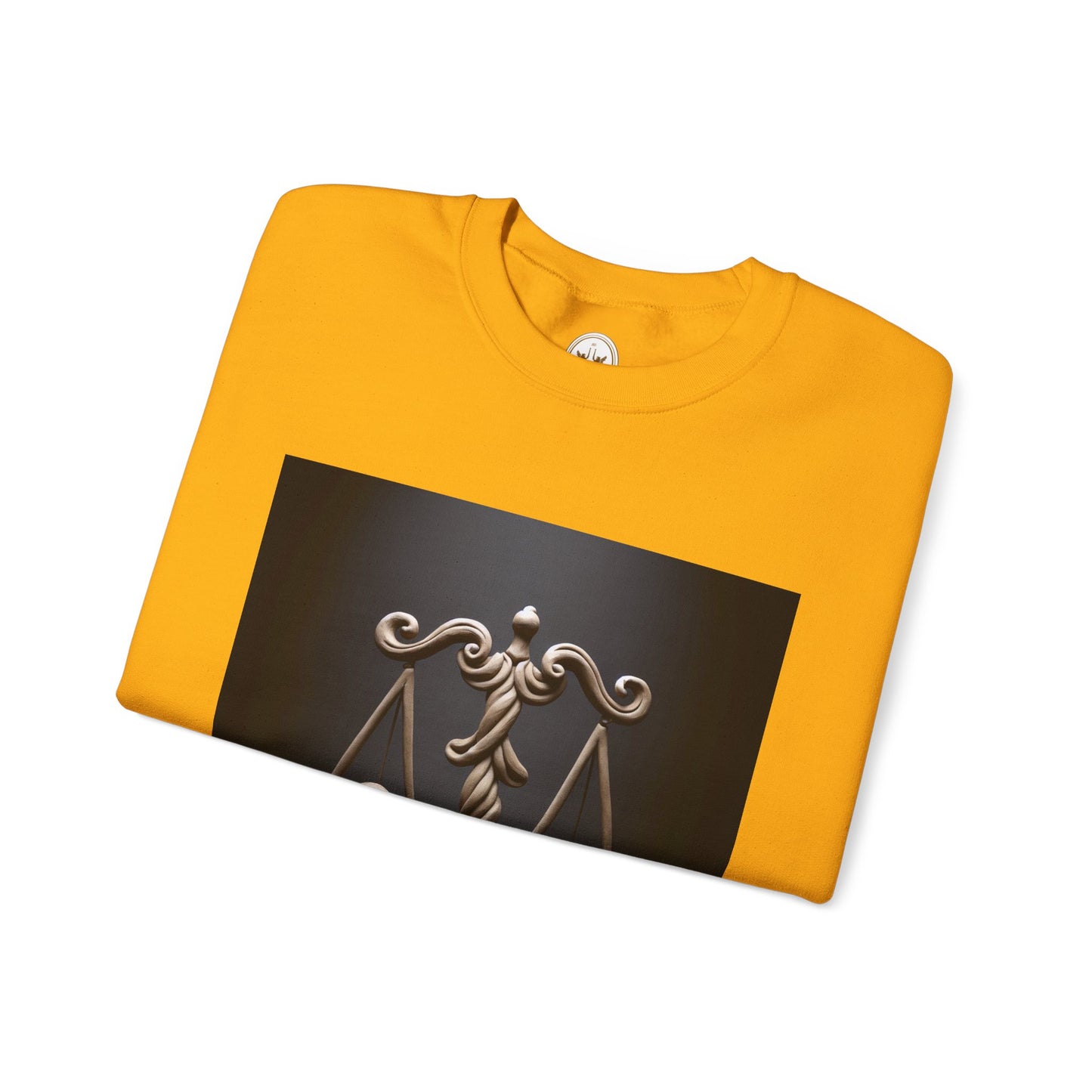 Unisex Heavy Blend™ Crewneck Sweatshirt, Brown Scale, Libra Zodiac Design