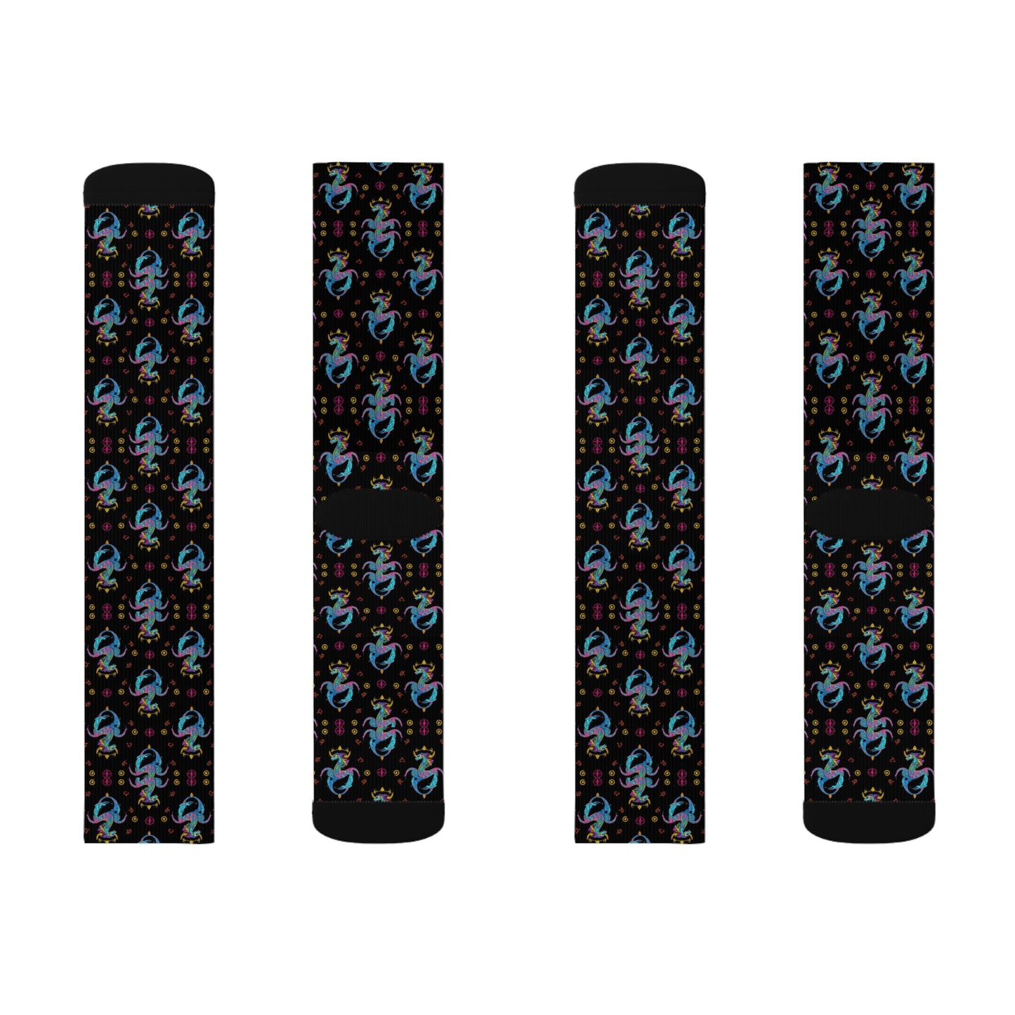 Sublimation Socks, Aquarius, Zodiac v3, Jewel Pattern