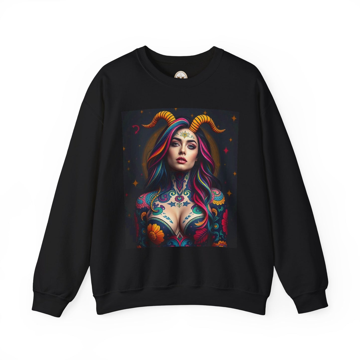 Unisex Heavy Blend™ Crewneck Sweatshirt, Capricorn, Zodiac v3, Sexy Pattern