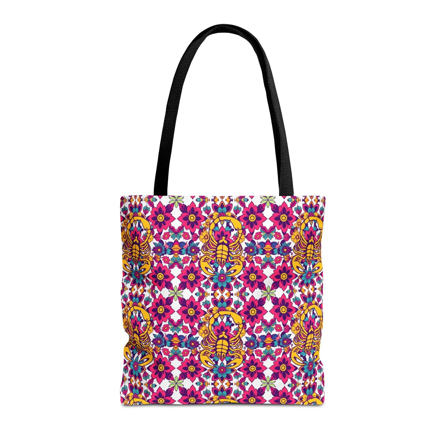 Tote Bag (AOP), Scorpio, Zodiac v1, Flower Pattern