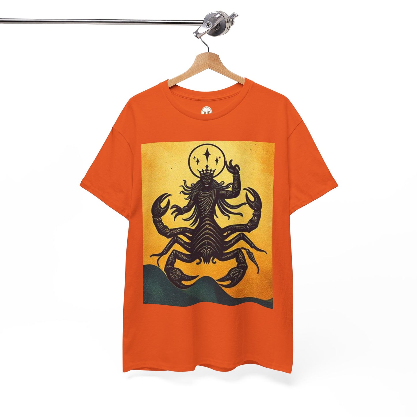 Unisex Heavy Cotton T-Shirt, Scorpion King, Print Art v1, Scorpio Zodiac Design