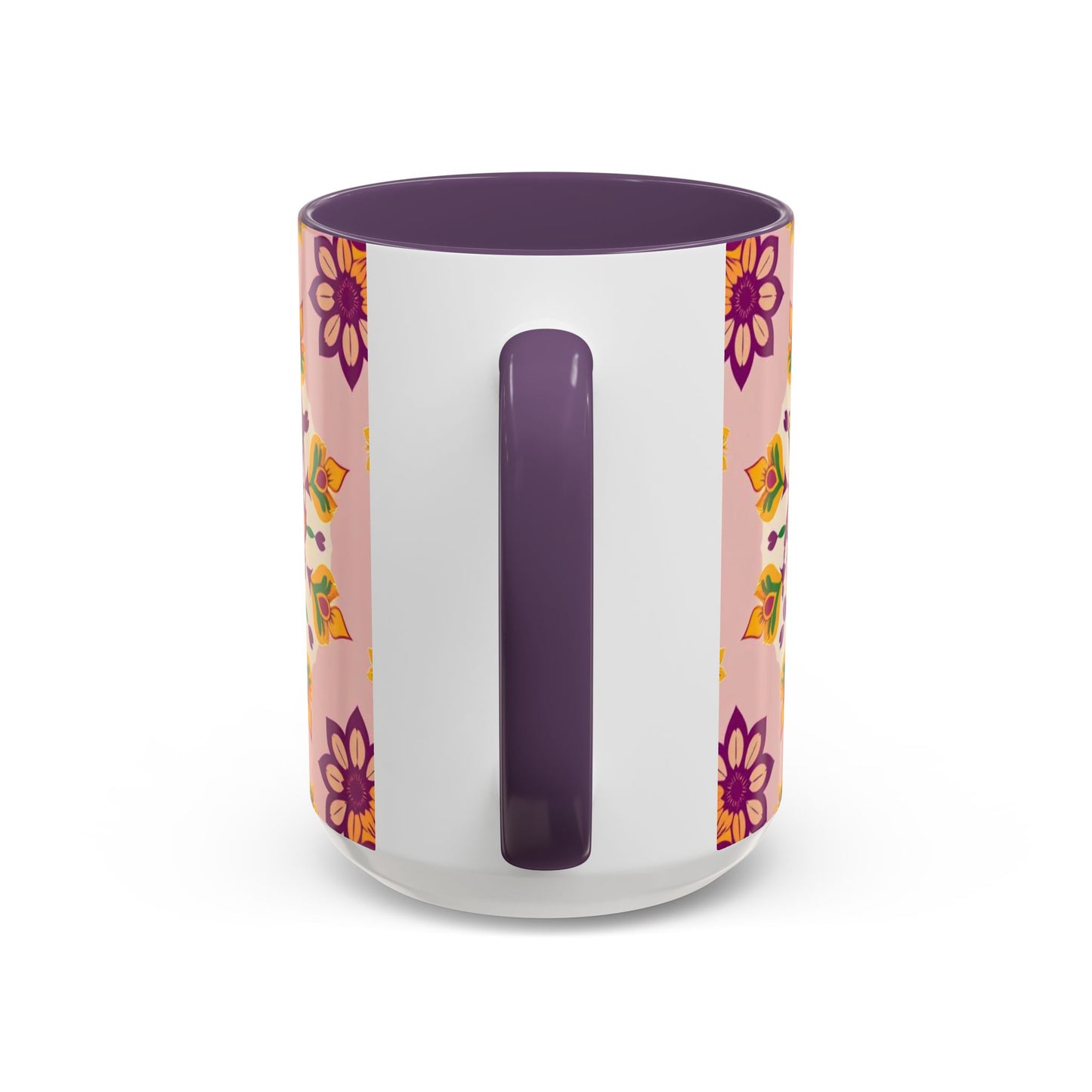 Accent Coffee Mug, Sagittarius, Zodiac v4. Flower Pattern, (11, 15oz)