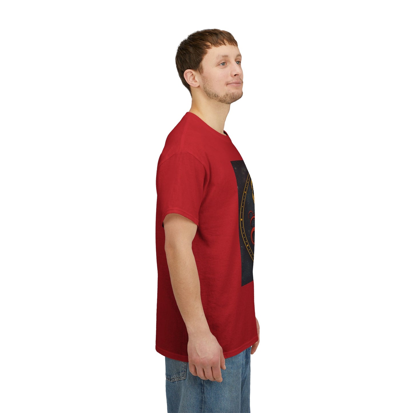 Unisex Heavy Cotton T-Shirt, Aries God 3v, Zodiac Design