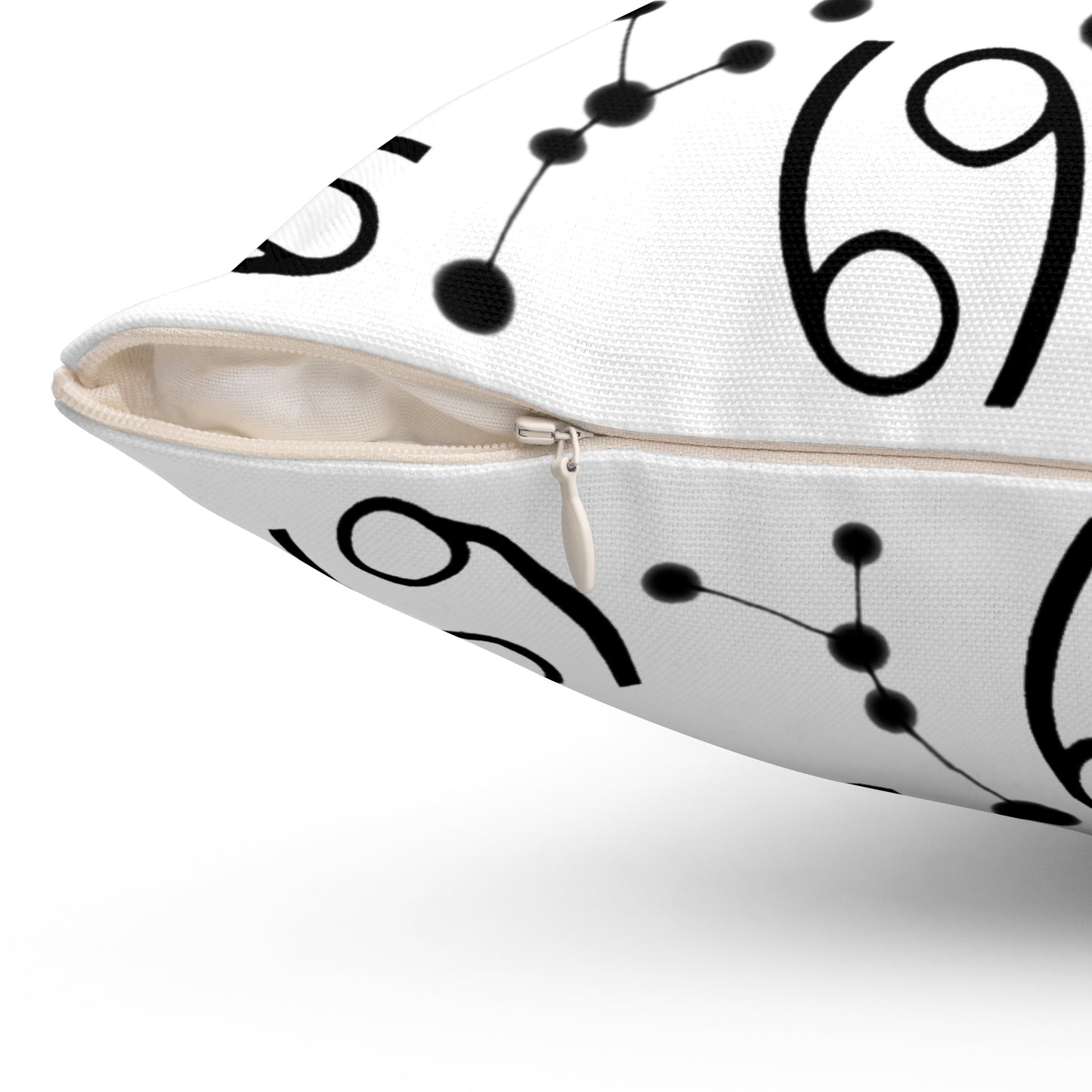 Zodiac Spun Polyester Square Pillow Cancer Zodiac Sign White Pillow