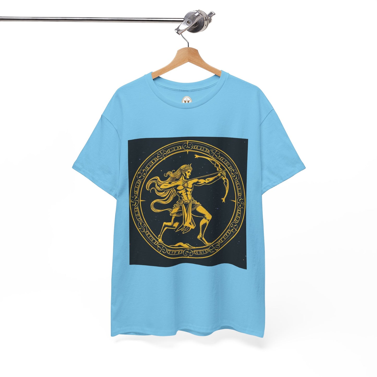 Unisex Heavy Cotton T-Shirt, Mythical Faun/Satyr, Sagittarius Zodiac Design