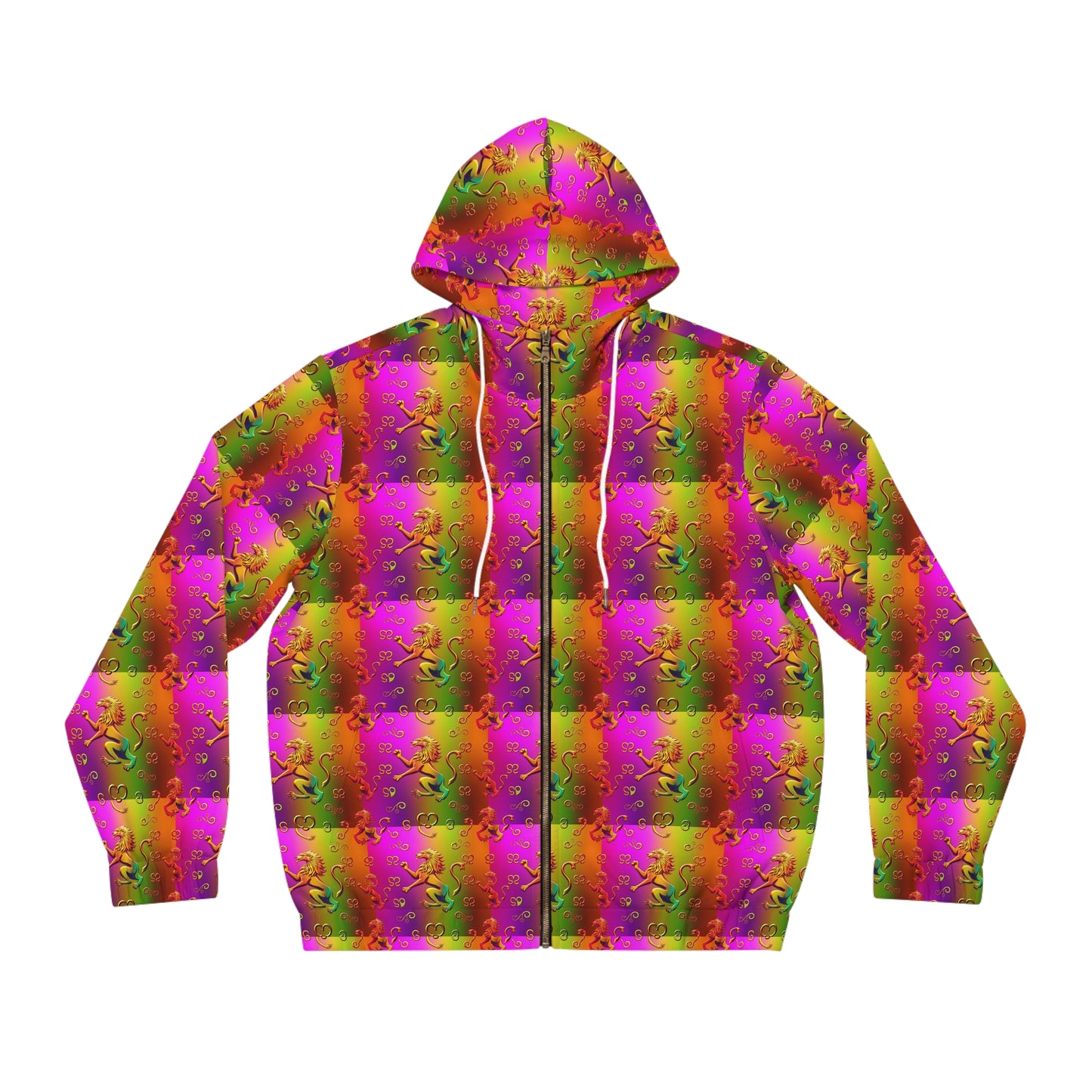 Full-Zip Hoodie (AOP), Leo, Zodiac, Pattern