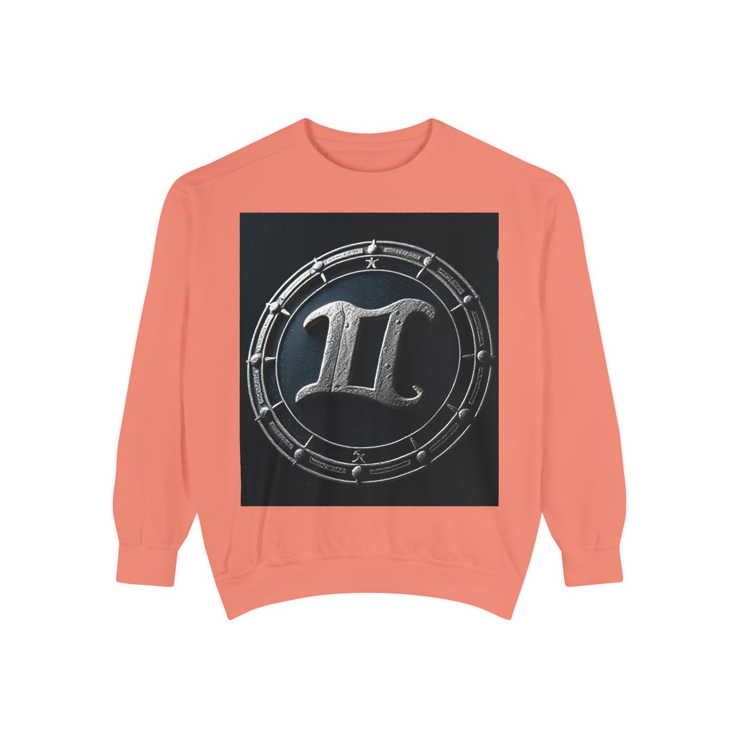 Garment-Dyed Sweatshirt, Unisex, Space Symbol Design v1, Gemini