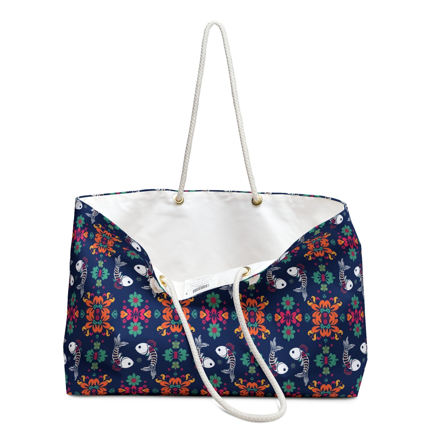 Weekender Bag, Pisces, Zodiac, Flower Pattern