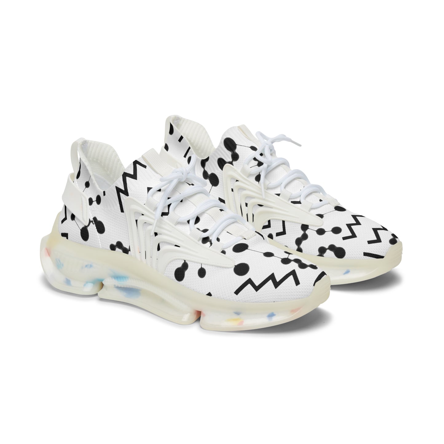 Women's Mesh Sneakers, Constellation & Symbol, Aquarius Zodiac Sign, AOP