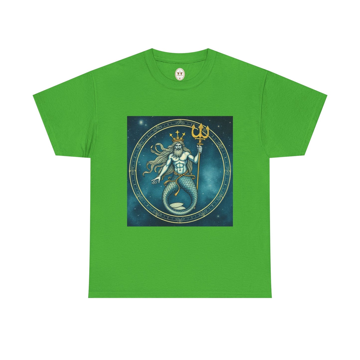 Unisex Heavy Cotton T-Shirt, Aquarius God 6v, Zodiac Design
