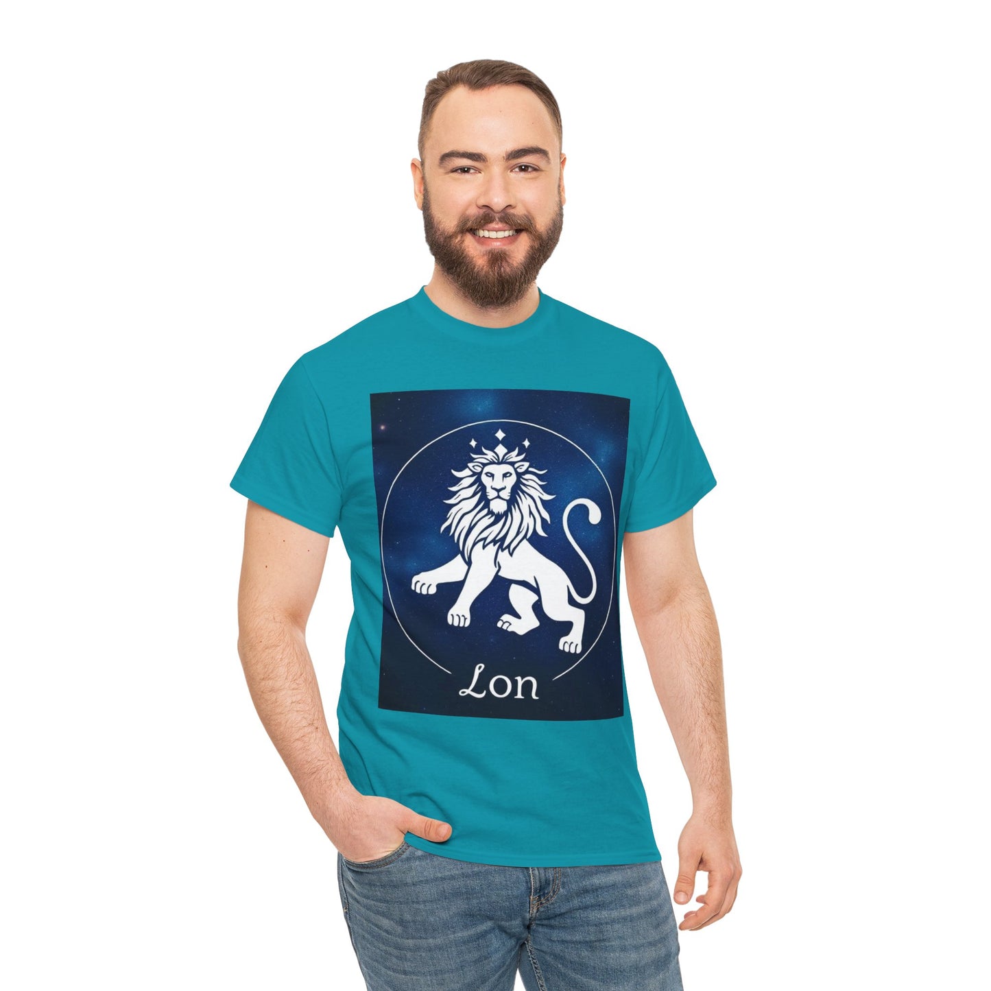 Unisex Heavy Cotton T-Shirt, Space Lion, Leo Zodiac Design