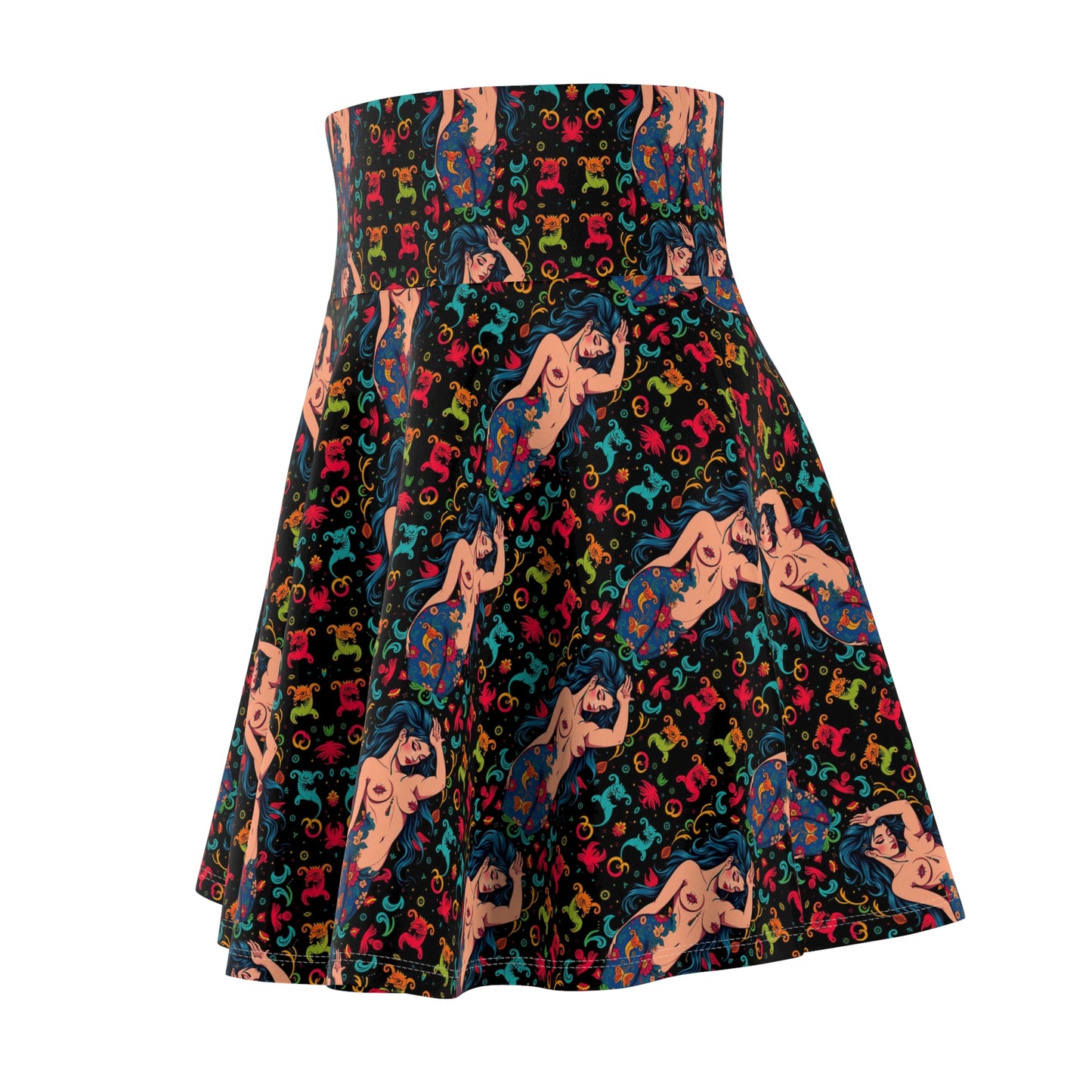 Women's Skater Skirt, (AOP), Aquarius, Zodiac v2, Sexy Pattern