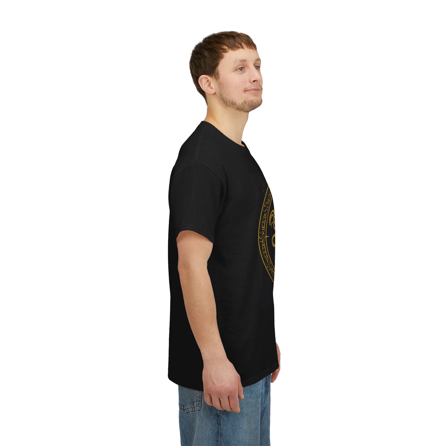 Unisex Heavy Cotton T-Shirt, Mythical Faun/Satyr v1, Sagittarius Zodiac Design