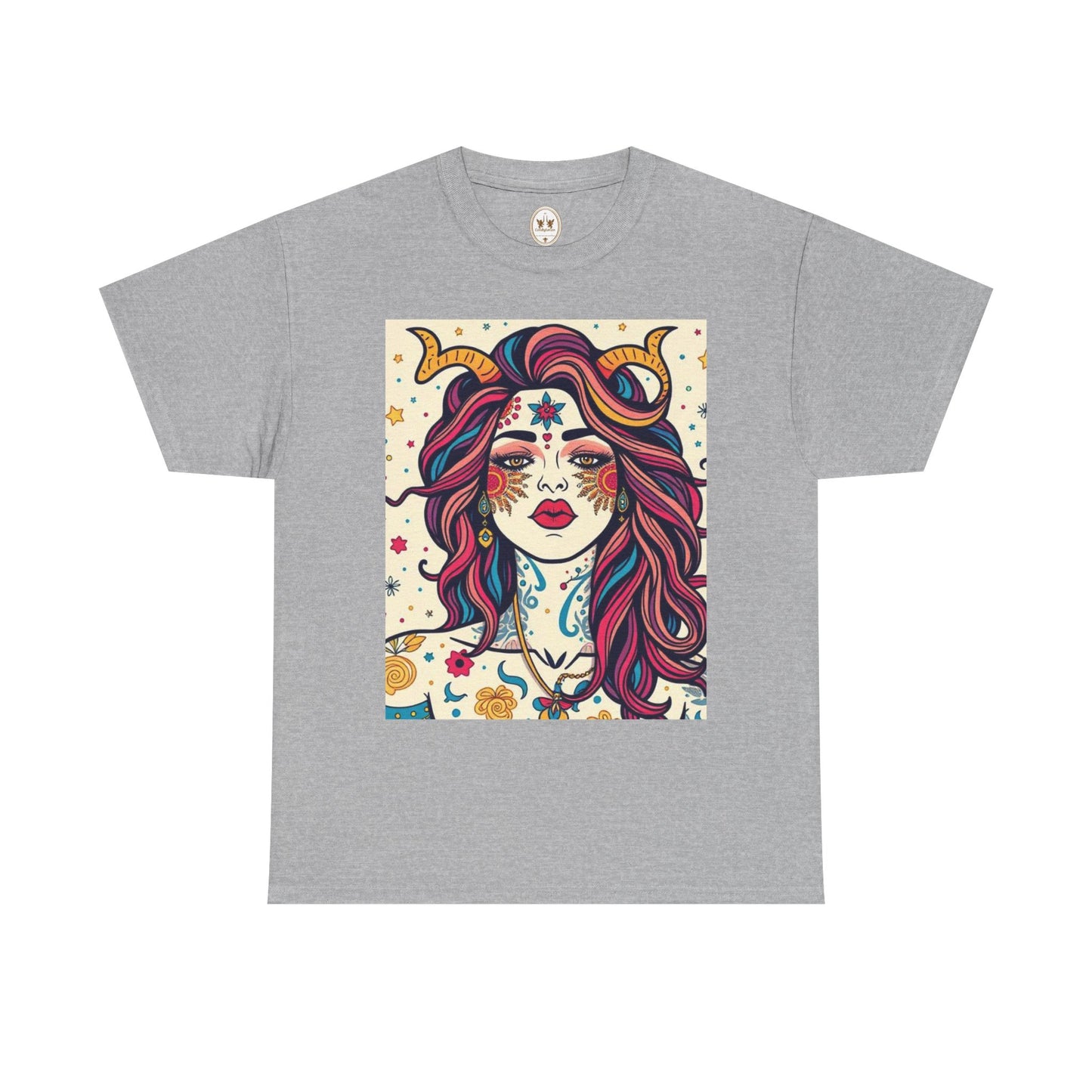 Unisex Heavy Cotton T-Shirt, Virgo, Zodiac v3, Sexy Art