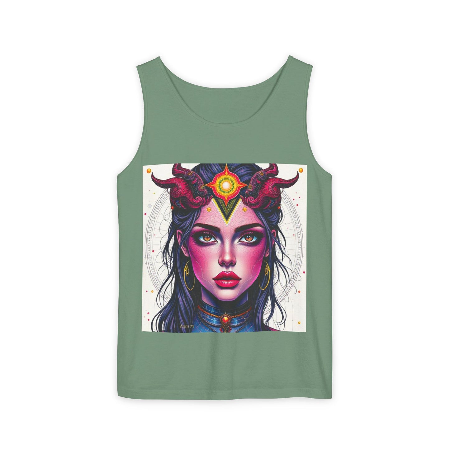 Unisex Garment-Dyed, Tank Top, Virgo Design, Pop Art, 100% US cotton
