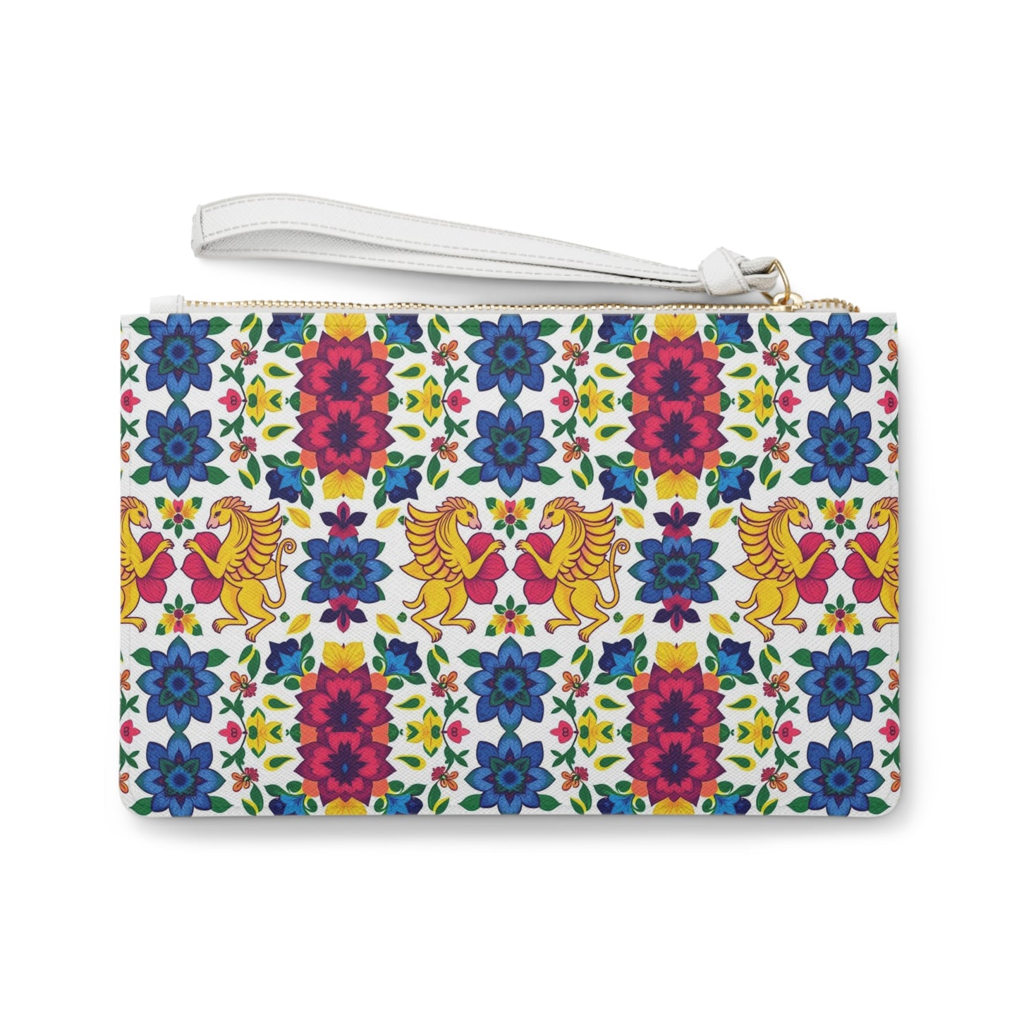 Clutch Bag, Gemini, Zodiac v4, Flower Pattern