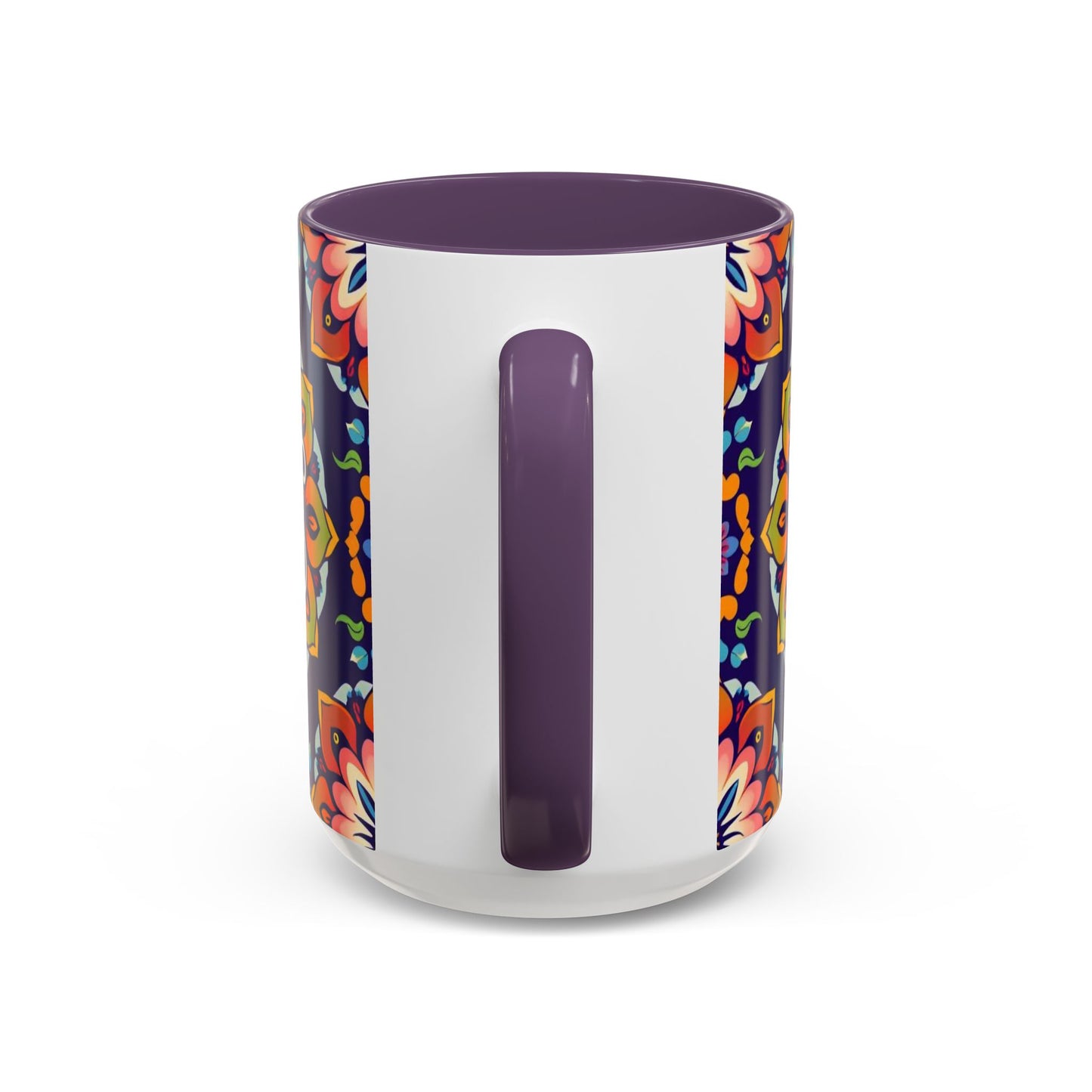 Accent Coffee Mug, Virgo, Zodiac v4. Flower Pattern, (11, 15oz)